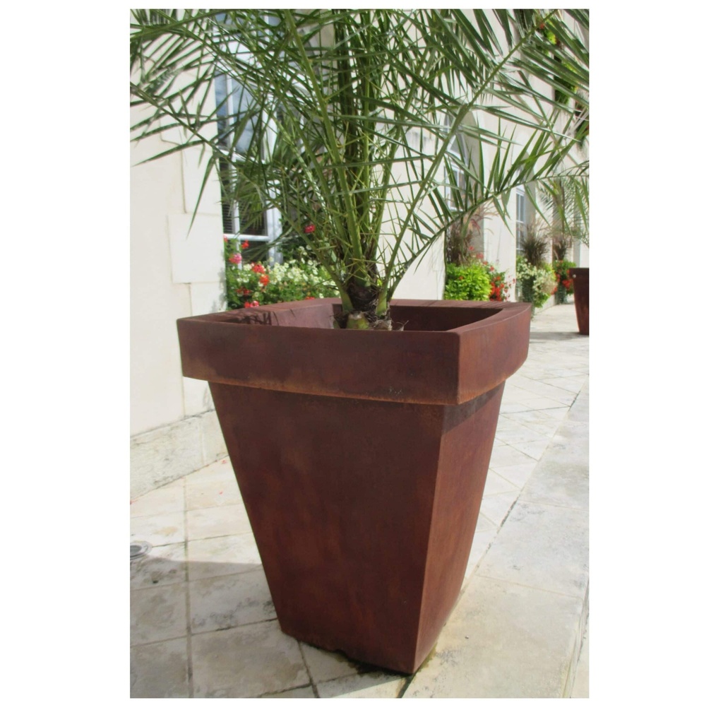 POT CARRE DECO CORTEN