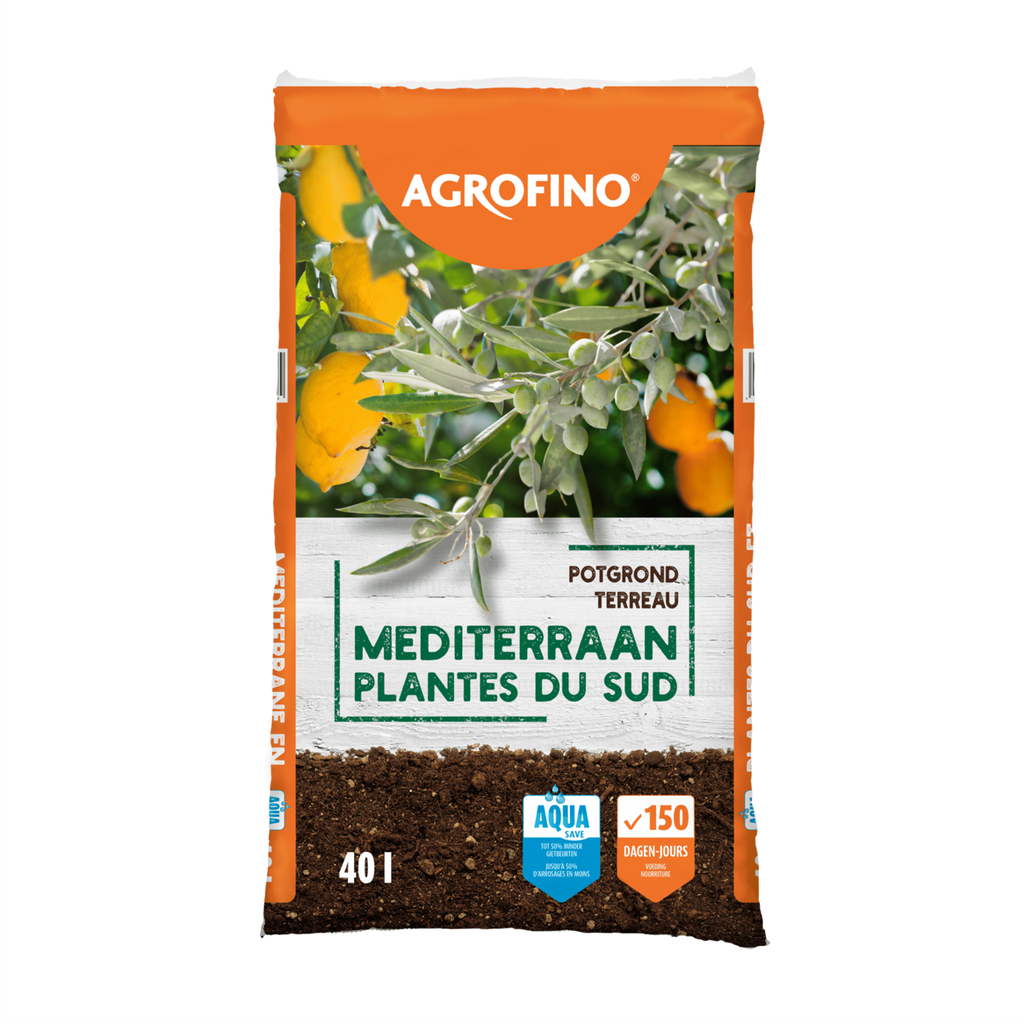 TERREAU PLANTES MEDITERRANEENES AGROFINO QS, SAC DE 40 LITRES