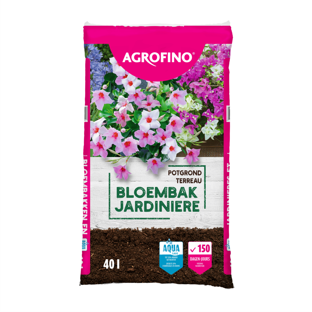 TERREAU JARDINIERES, AQUASAVE, ORANGERIE AGROFINO QS, SAC DE 40LITRES