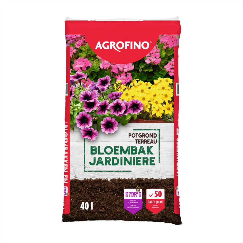 TERREAU JARDINIERES AGROFINO QS, SAC DE 40 LITRES